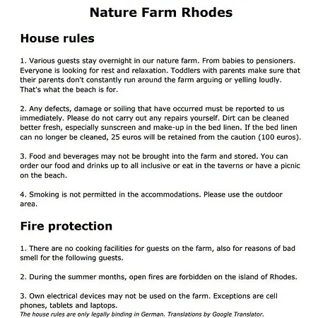Farm stay Naturfarm Rhodos Kalithies